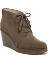 DR. SCHOLL'S SHOES ONE LOVE WOMENS FAUX SUEDE ROUND TOE WEDGE BOOTS