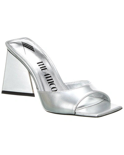 Attico Mini Devon Slipper-mule In Silver Leather