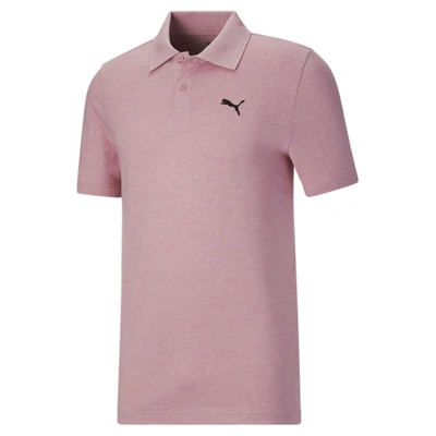 Puma Men's Ess Heather Small Logo Polo In Pink