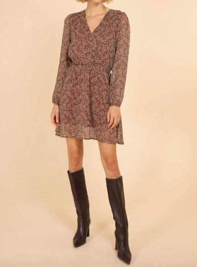 Calie Paris Delphine Dress In Red Floral In Multi