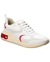 Ferragamo Round Head Lace-up Sneakers In White