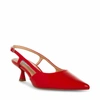 Steve Madden Legaci Red Patent Pointed-toe Kitten Heel Slingback Pumps In Multi