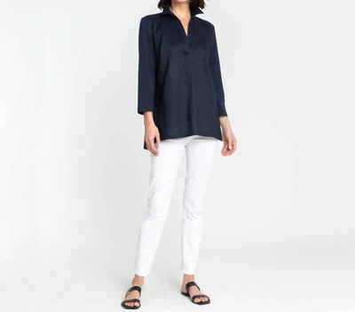 Hinson Wu 3/4 Sleeve Ivy Tunic In Navy In Blue