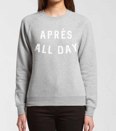 August Ink Après All Day Crew Sweater In Grey