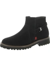 Marc Joseph Columbus Cr Womens Lugged Sole Almond Toe Ankle Boots In Black