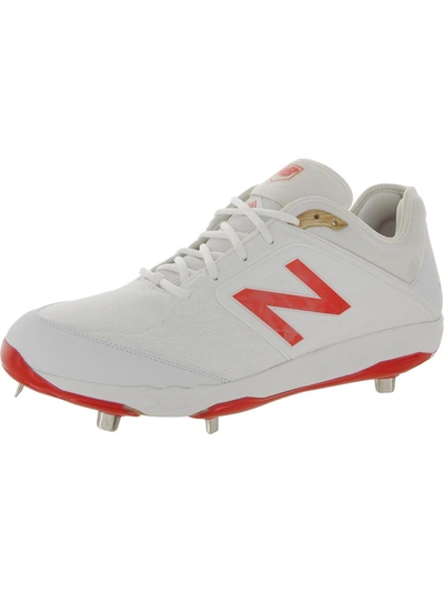 New Balance Mens Faux Leather Fast Pitch Cleats In White