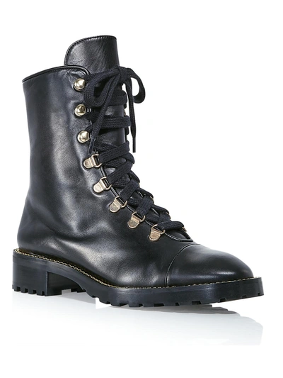 Stuart Weitzman Kolbie Womens Leather Lace Up Ankle Boots In Black