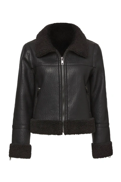 Unreal Fur Berlin Faux-shearling Trim Jacket In Black