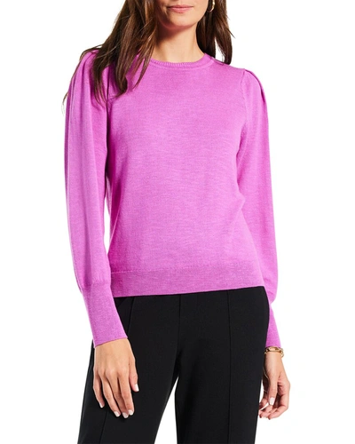 Nic + Zoe Nic+zoe Femme Sleeve Sweater In Pink