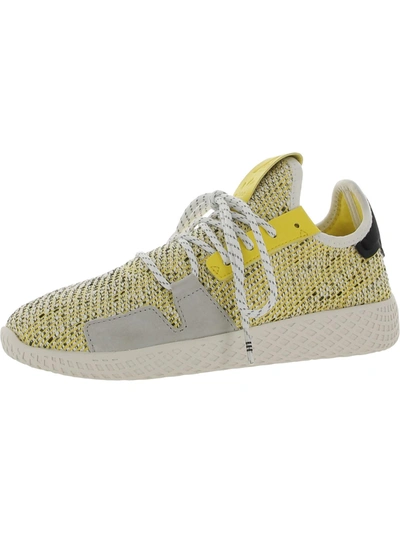 Adidas Originals Solar Hu Tennis V2 Mens Leather Trim Fitness Athletic And Training Shoes In Yellow
