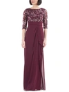 JS COLLECTIONS BRINLEY WOMENS SEQUINED LONG EVENING DRESS