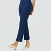 CLARA SUNWOO SOLID CENTER SEAM SOFT KNIT ANKLE PANT WITH SLIT-FRONT HEM IN NAVY