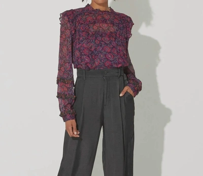 Cleobella Fiorella Blouse In Bordeaux Floral In Multi