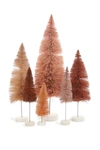 Cody Foster & Co. Set Of 6 Spectrum Bottle Brush Trees Blush