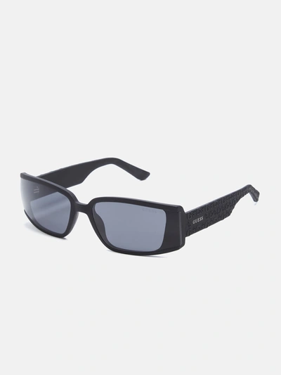 Guess Factory Rectangle Monogram Sunglasses In Black
