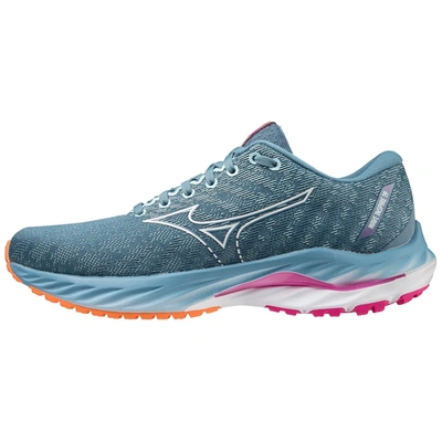 Mizuno Women's Wave Inspire 19 Running Shoes - D/wide Width In Provincial Blue/white In Multi