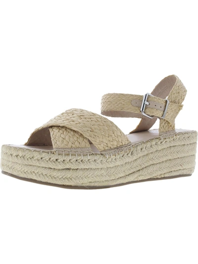 Faryl Robin Womens Woven Ankle Strap Wedge Sandals In Beige