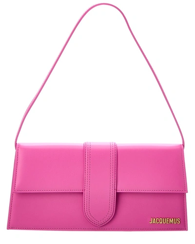 Jacquemus Le Bambino Long Leather Shoulder Bag In Pink