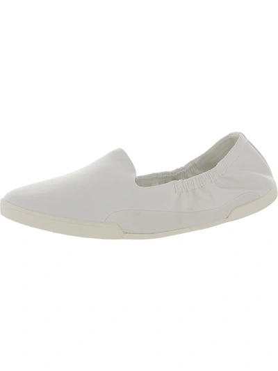 Carlos By Carlos Santana Malinda Womens Faux Leather Slip On Flats Shoes In White