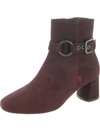 Marc Joseph Madison Womens Leather Block Heel Ankle Boots In Red
