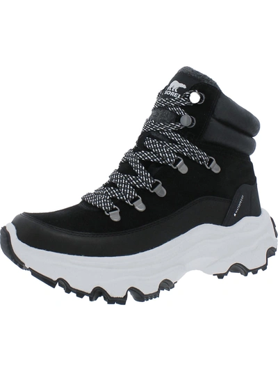 Sorel Womens Leather Sneaker Hiking Boots In Black