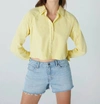 UNPUBLISHED COLETTE CROPPED BUTTON DOWN SHIRT IN YELLOW