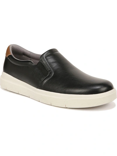 Dr. Scholl's Shoes Madison Mens Faux Leather Slip On Casual And Fashion Sneakers In Black