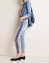 DRIFTWOOD EMBROIDERED MID-RISE JEANS IN BLUE