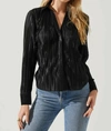 Astr The Label Laurel Pleated Blouse In Black