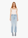 Mother The Lil Rambler Zip Flood Jeans In Out Of The Blue In Blue