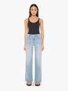 Mother The Maven Sneak High Waist Wide Leg Jeans In Blue