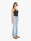 Mother The Insider High Rise Crop Step Fray Bootcut Jeans In Blue