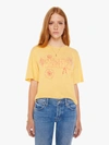 MOTHER THE BIG DEAL HIPPIE T-SHIRT IN YELLOW, SIZE LARGE