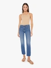 MOTHER THE MID RISE RIDER ANKLE FRAY LOCAL CHARM JEANS