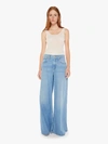 MOTHER SNACKS! THE SLUNG SUGAR CONE SNEAK ALL YOU CAN EAT JEANS IN BLUE - SIZE 34