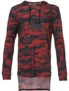 BALMAIN camouflage hooded sweatshirt,W7H8039I043