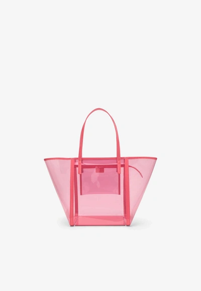 By Far Club Translucent Tote Bag In Pink