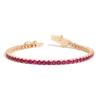 Aurate New York Red Ruby Tennis Bracelet In Yellow