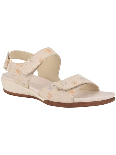 Easy Spirit Hartwell Womens Ankle Strap Wedge Sandals In White