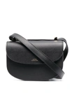 Apc Elegant Saffiano Leather Mini Handbag 18x25x8.5 Cm In Lzz Noir