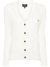 Apc A.p.c. Cardigan Sweater In White