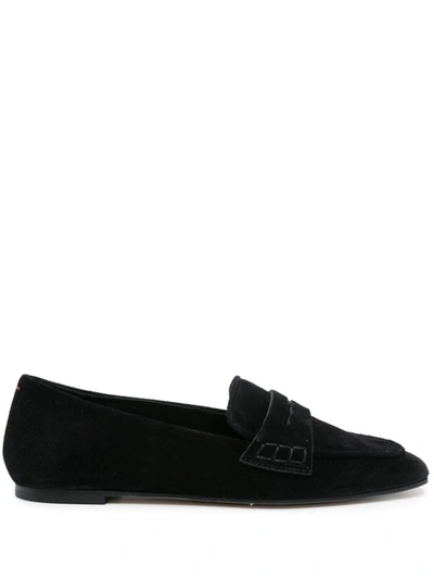 Aeyde Alfie Suede Loafers In Black