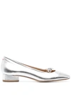 AEYDE AEYDE DARYA LAMINATED NAPPA LEATHER SILVER SHOES