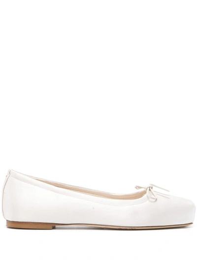 Aeyde Gabriella Satin Creamy Shoes In Nude & Neutrals