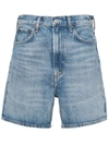 Agolde Stella High-rise Organic-denim Shorts In Blue