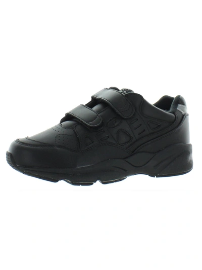 Propét Stability Walker Womens Leather Low Top Walking Shoes In Black
