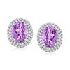 Ross-simons Amethyst And White Topaz Earrings In Sterling Silver In Pink