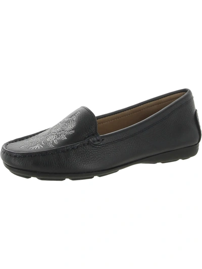 Driver Club Usa Nashville Womens Leather Slip-on Loafers In Black