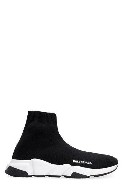 Balenciaga Speed Knitted Sock-style Sneakers In Black