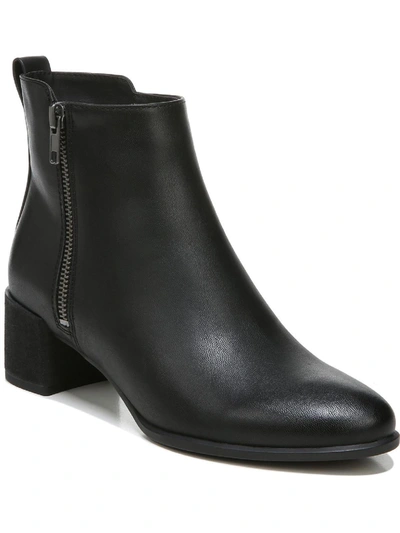 Soul Naturalizer Richy Zip Womens Faux Leather Block Heel Ankle Boots In Black Faux Leather